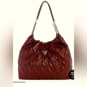 GUESS|LARGE EDA HOBO BAG|BURGANDY​​​​